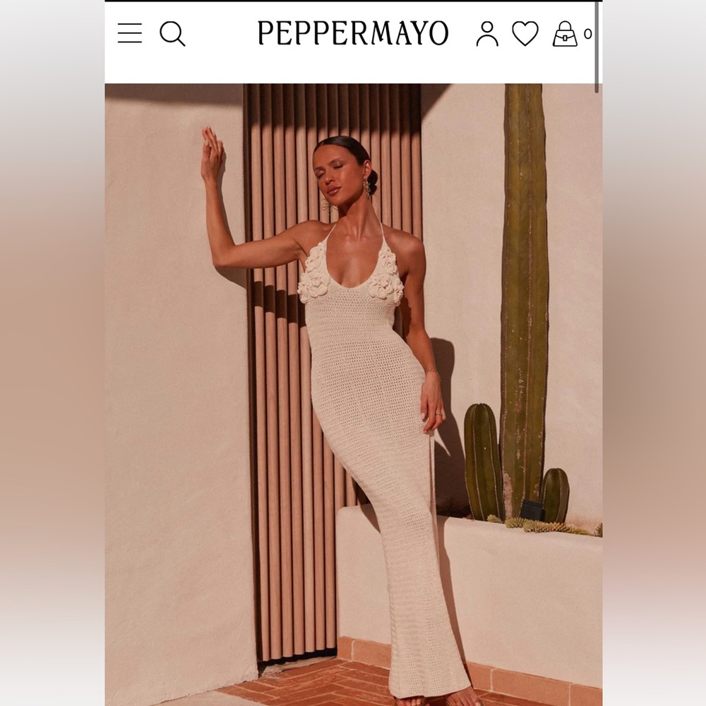 Peppermayo Ivory Knit Maxi Dress